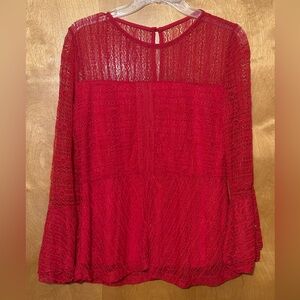 Red lacy NY&C top